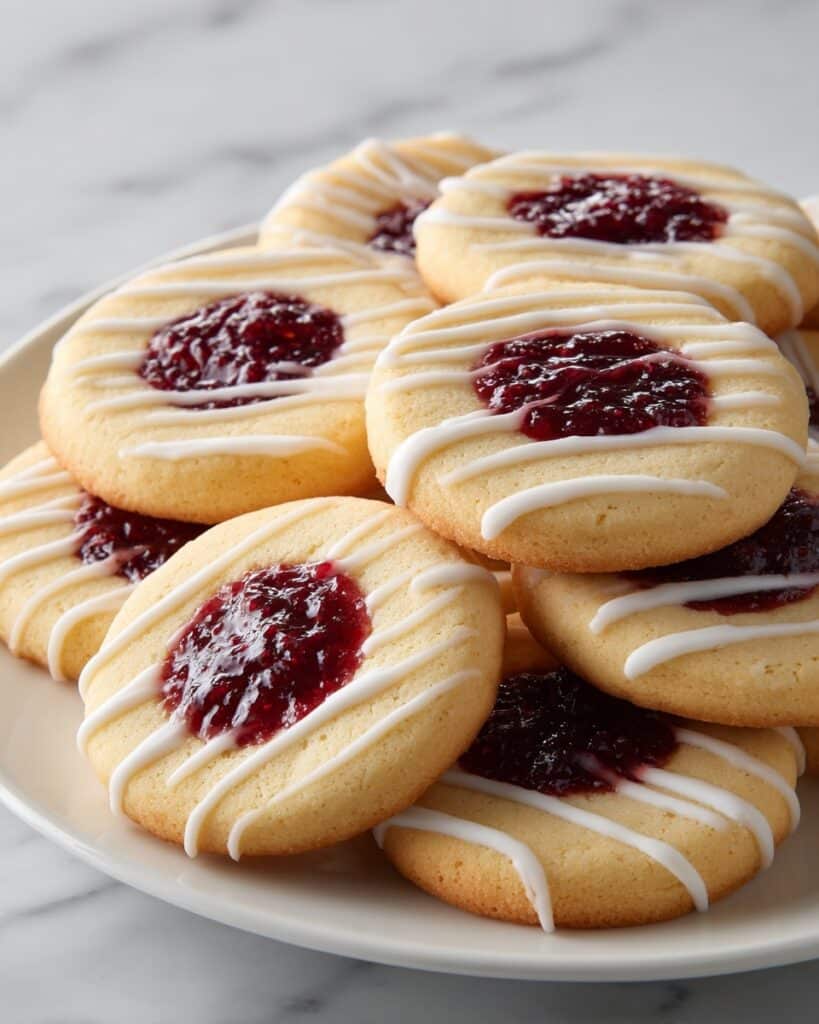 Raspberry Thumbprint Cookies with Almond Glaze Recipe