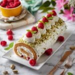 Pistachio Raspberry Swiss Roll Cake Recipe