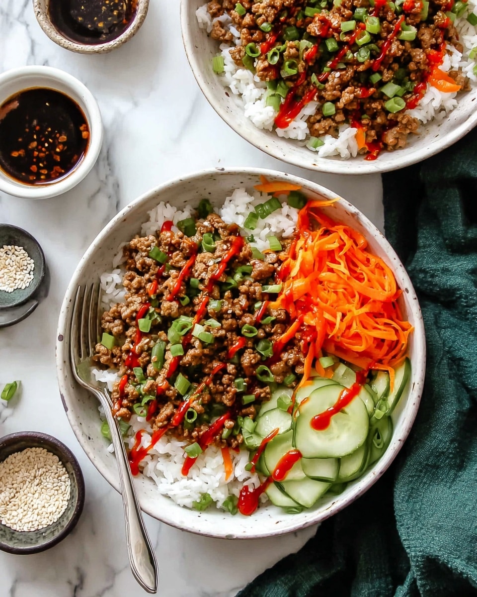 Korean Ground Turkey with Cucumber Carrot Salad Recipe