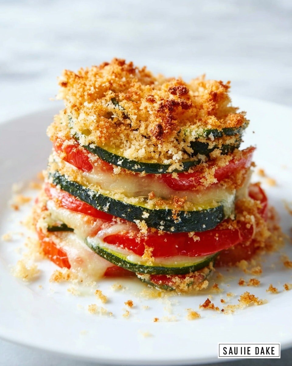 Zucchini Tomato Casserole with Crumb Topping Recipe
