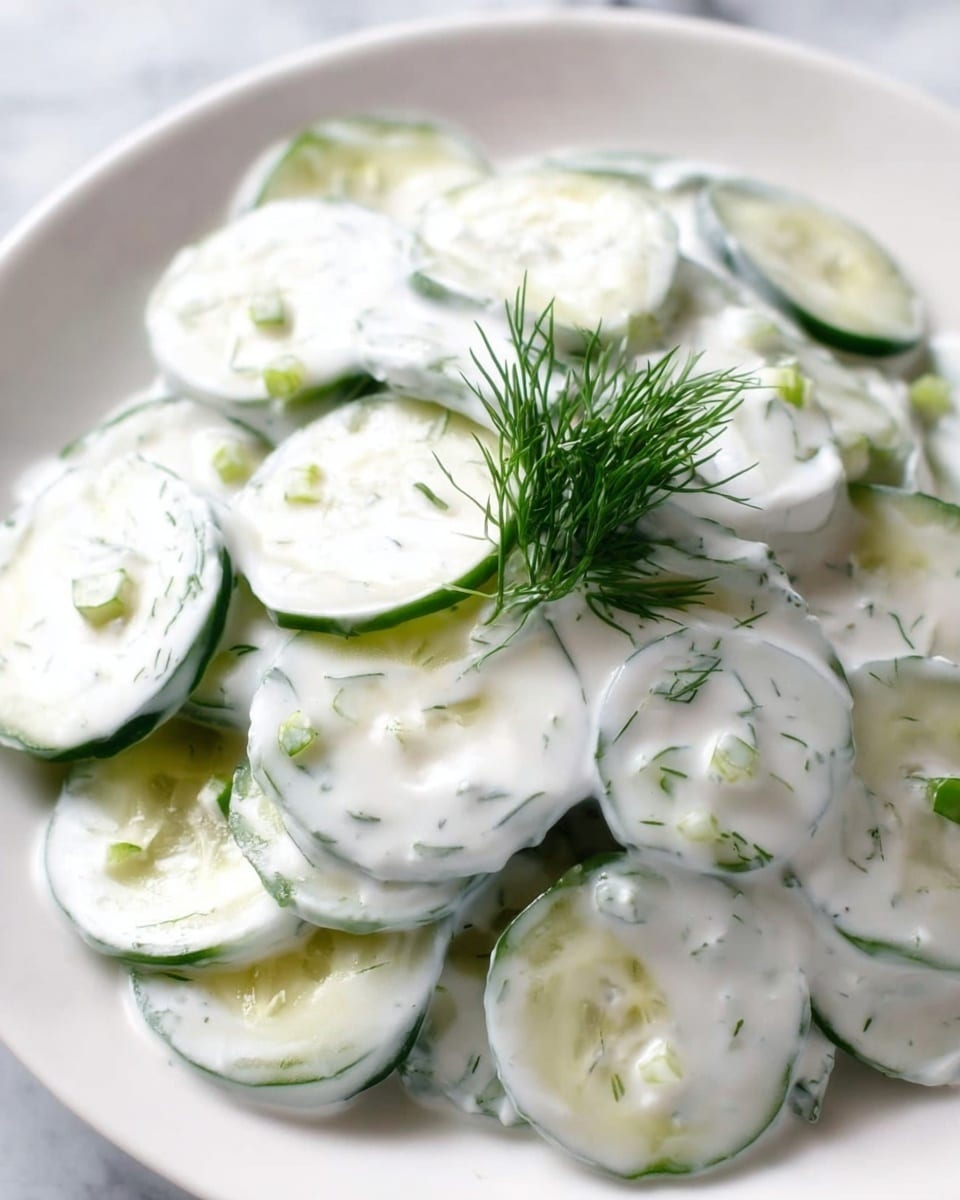 Cucumber Salad with Dill and Sour Cream Recipe