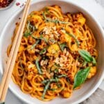 Sweet & Spicy Hot Chili Chicken Noodles with Basil Recipe