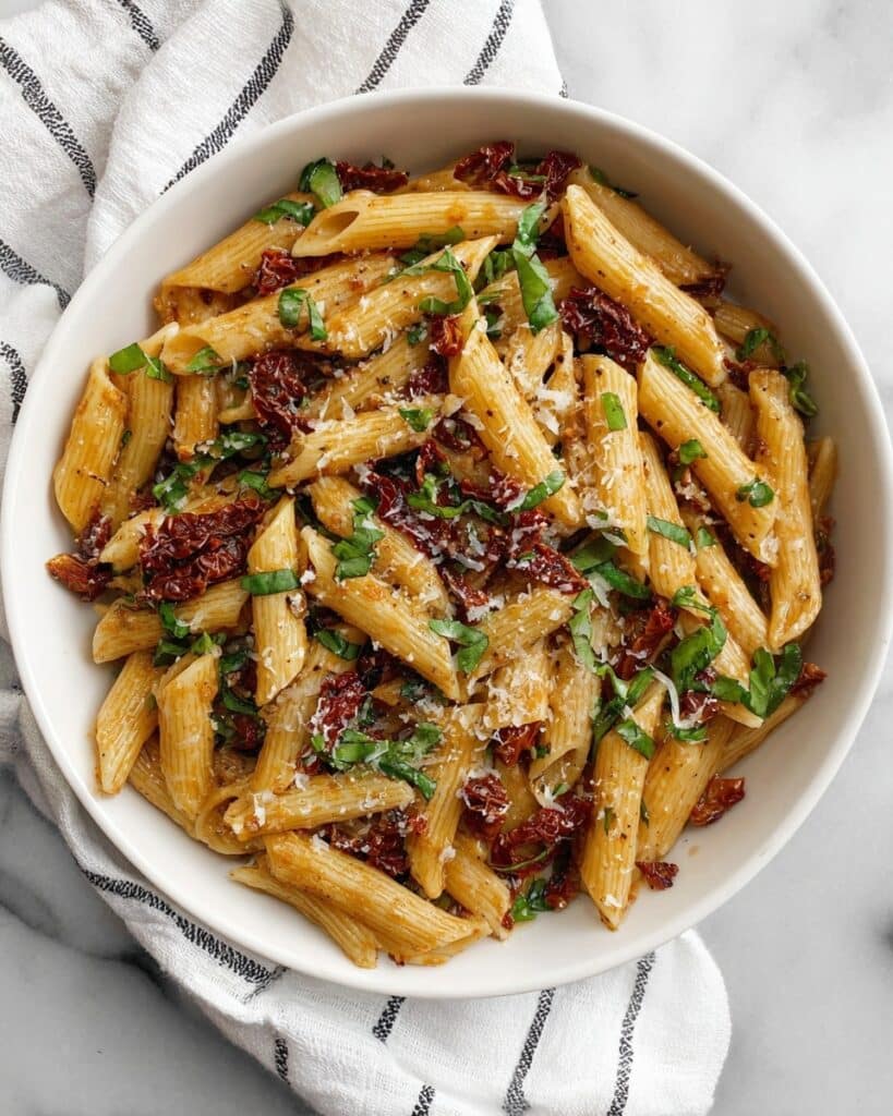 Sun Dried Tomato Pasta with Arugula and Parmesan Recipe
