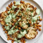 Roasted Cauliflower and Chickpeas with Herby Tahini Recipe