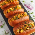 Cheesy Peri Peri Paneer Hot Dogs Recipe