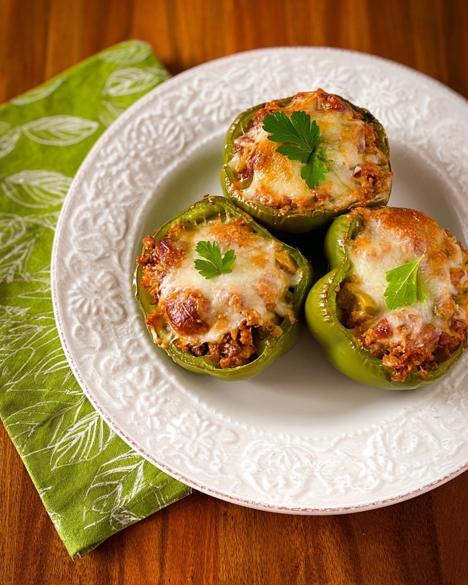 Cajun Stuffed Bell Peppers with Cheeses and Red Tomato Sauce Recipe