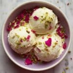 No Churn Pistachio Rose Water Ice Cream Recipe