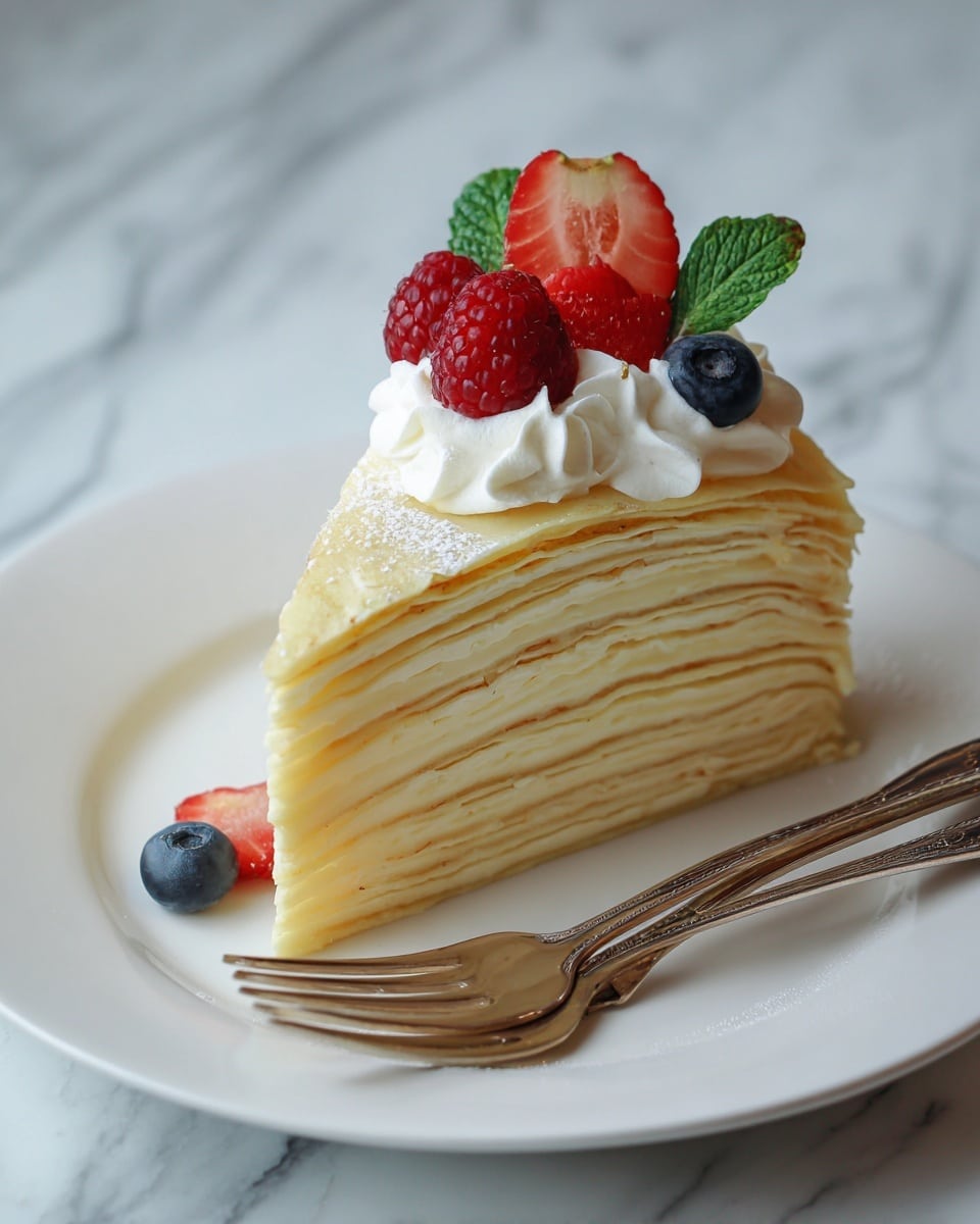 Crepe Cake with Pastry Cream and Berries Recipe