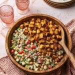 Creamy Chickpea Salad with Homemade Croutons Recipe