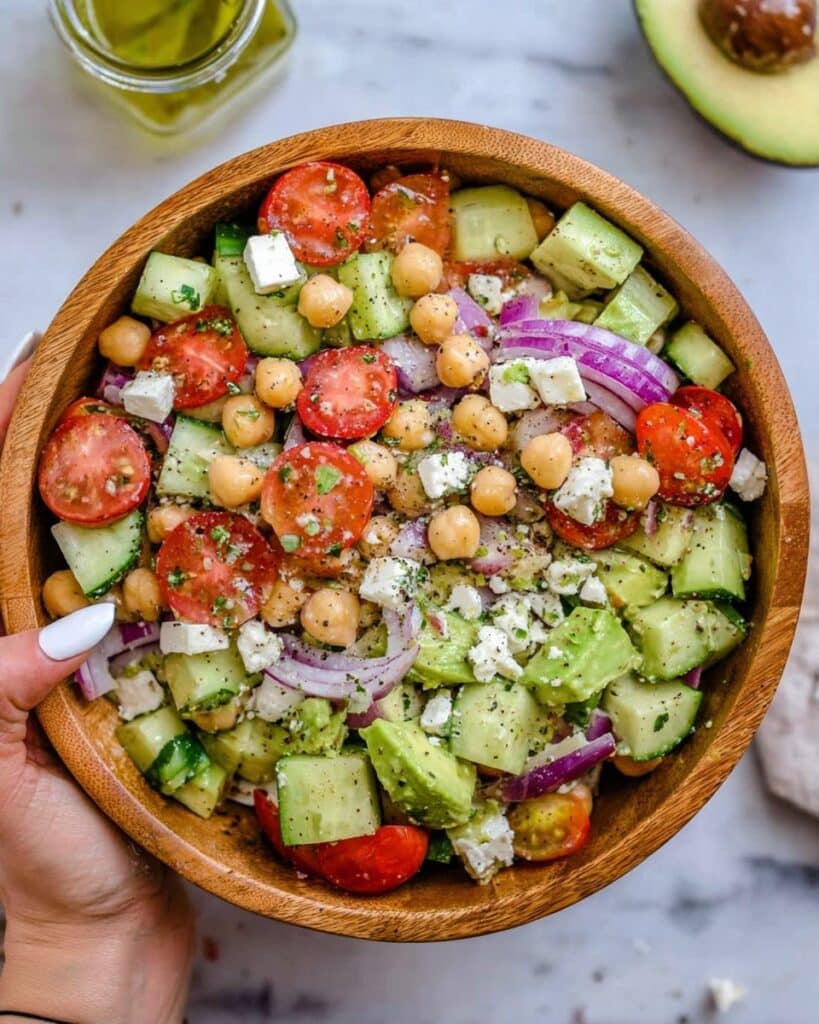 Chickpea Feta and Avocado Salad Recipe