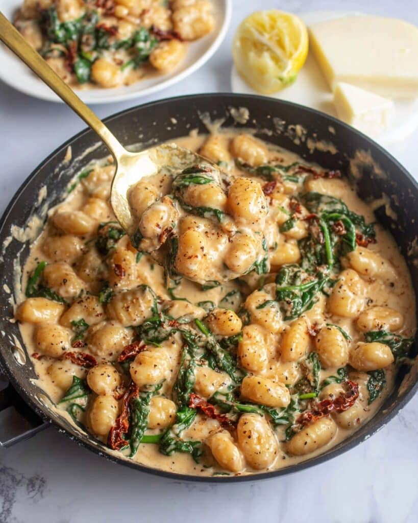 Creamy Sun-Dried Tomato White Beans with Spinach and Parmesan Recipe