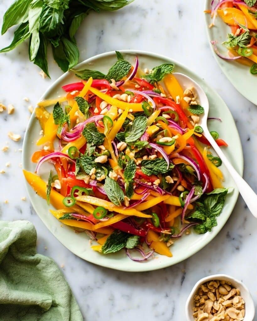 Bright and Juicy Mango Salad with Fresh Herbs and Toasted Peanuts Recipe