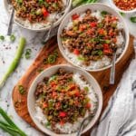 Beef & Pepper Rice Bowls Recipe
