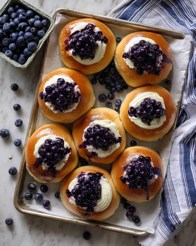 Blueberry Cream Brioche Buns Recipe