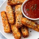 Easy Homemade Mozzarella Sticks with Marinara Dipping Sauce Recipe