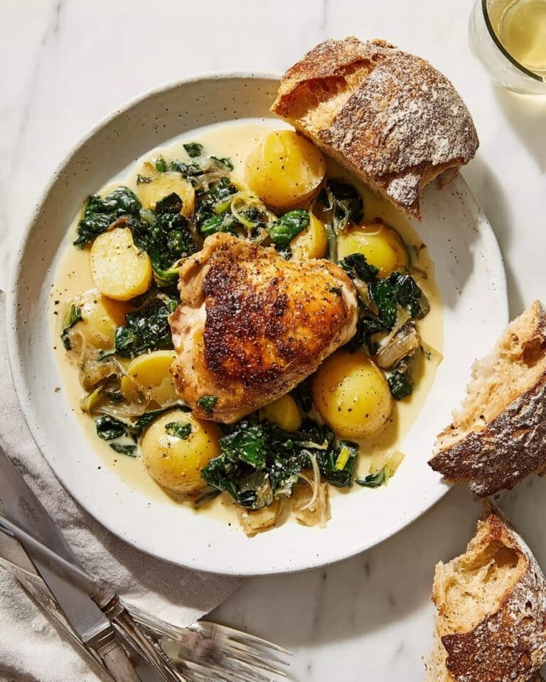 Chicken and Potatoes with Garlic Parmesan Cream Sauce Recipe