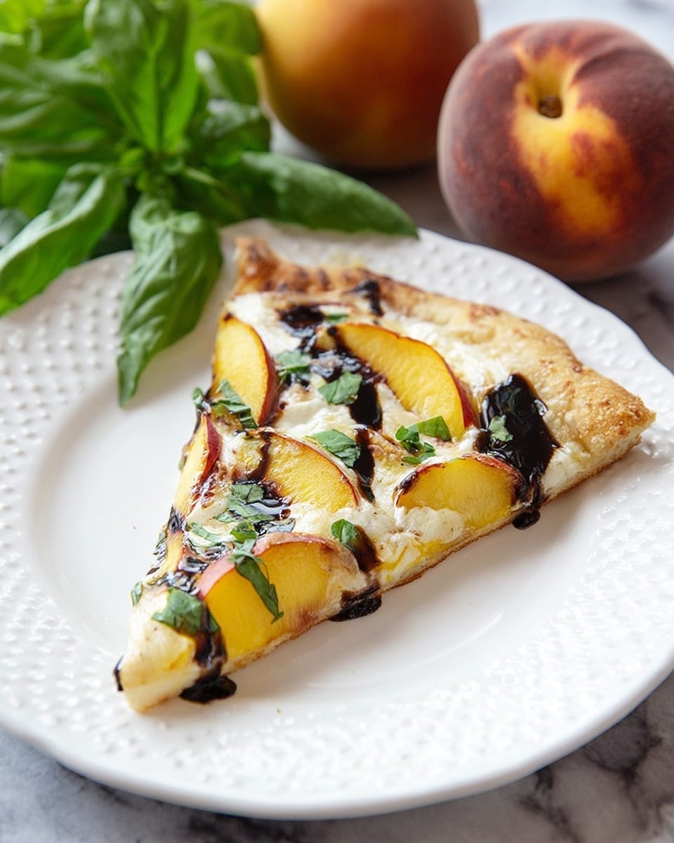 Easy Peach & Basil Naan Bread Pizza Recipe