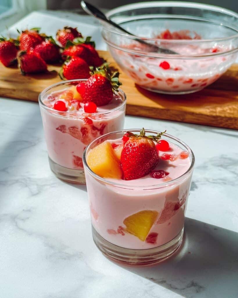 Creamy Fruit Mocktail (Non-Alcoholic Fruit Cocktail) Recipe