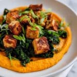 Maple Miso Whipped Sweet Potatoes with Cornmeal Crusted Tofu Recipe