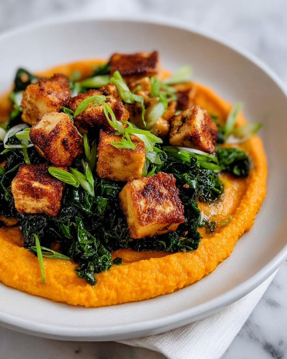 Maple Miso Whipped Sweet Potatoes with Cornmeal Crusted Tofu Recipe