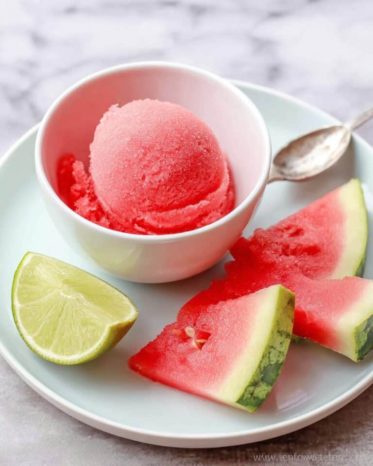 5 Minute, Easy Watermelon Sorbet Recipe