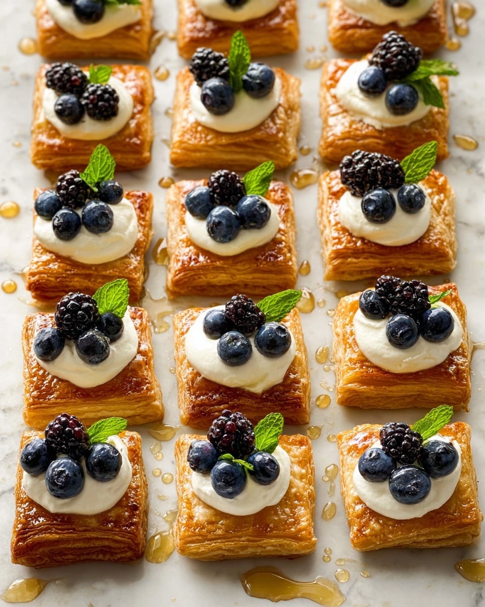 Berries and Cream Puff Pastry Bites Recipe