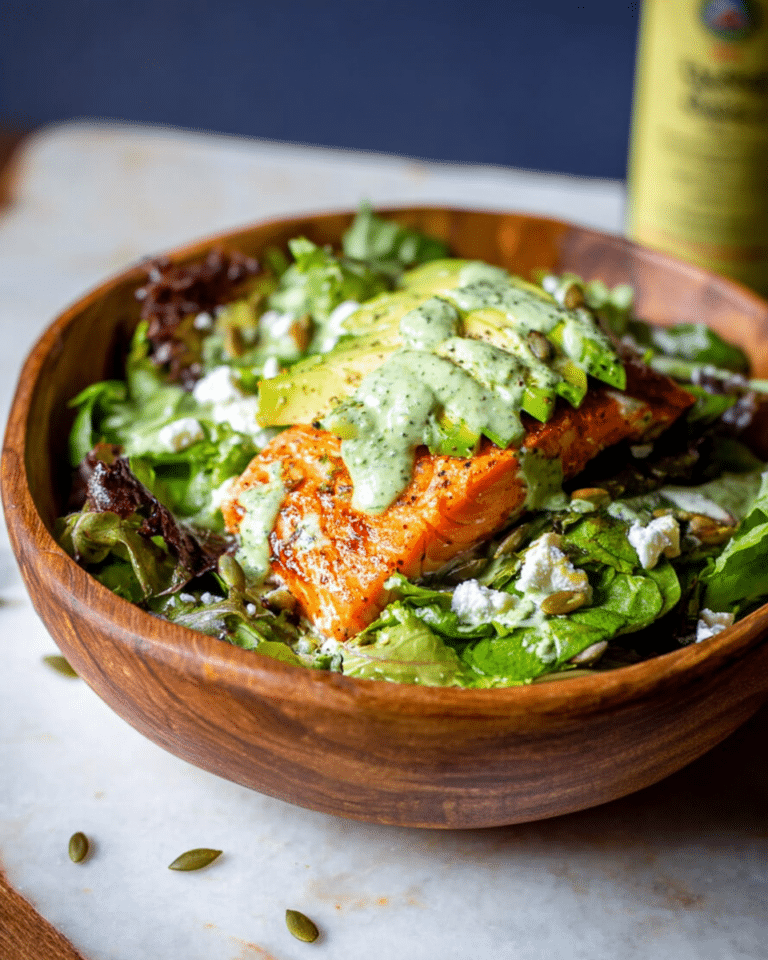 Grilled Salmon Salad with Creamy Cilantro Lime Dressing Recipe