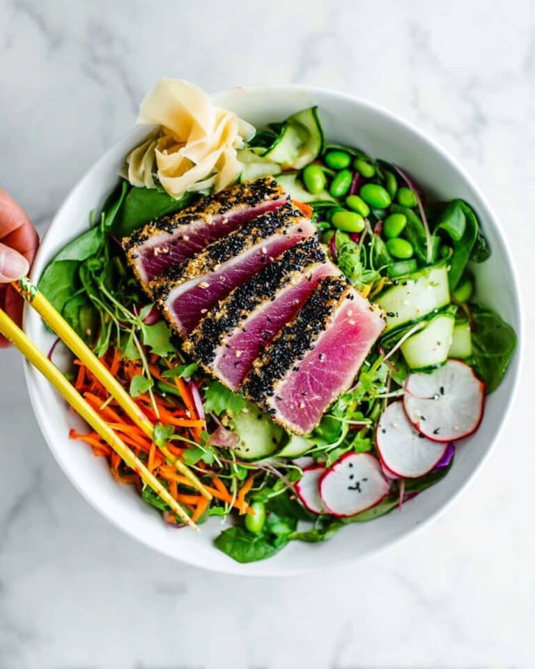 Seared Ahi Tuna Salad with Sesame-Ginger Dressing Recipe