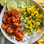 Chili Lime Shrimp Bowls with Mango-Avocado Salsa Recipe