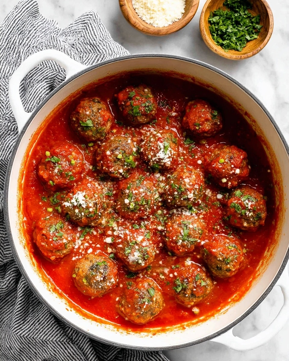 Homemade Italian Meatballs in Rich Marinara Sauce Recipe