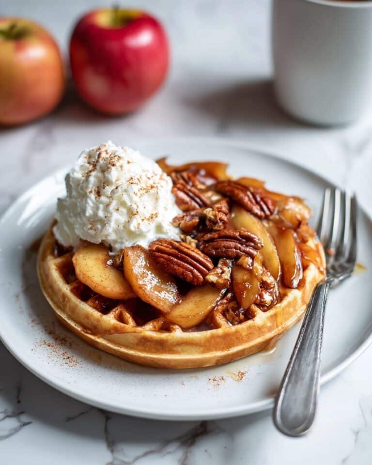 Caramelized Cinnamon Apple Waffles Recipe