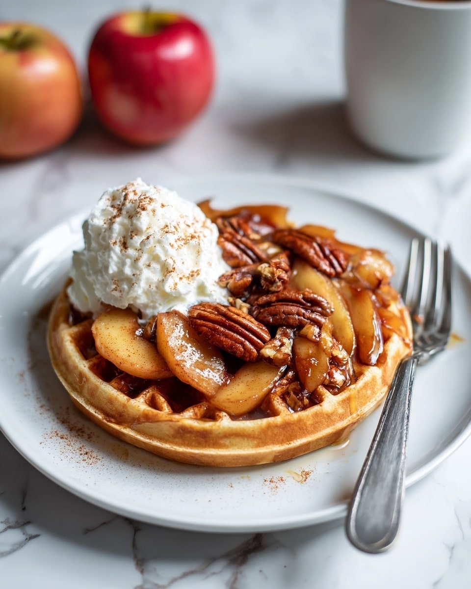 Caramelized Cinnamon Apple Waffles Recipe