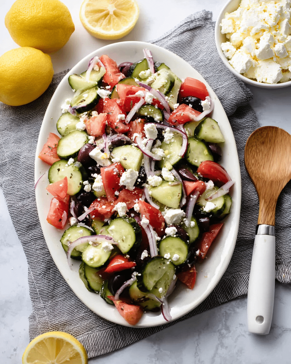 Greek Cucumber Salad with Feta and Lemon Vinaigrette Recipe