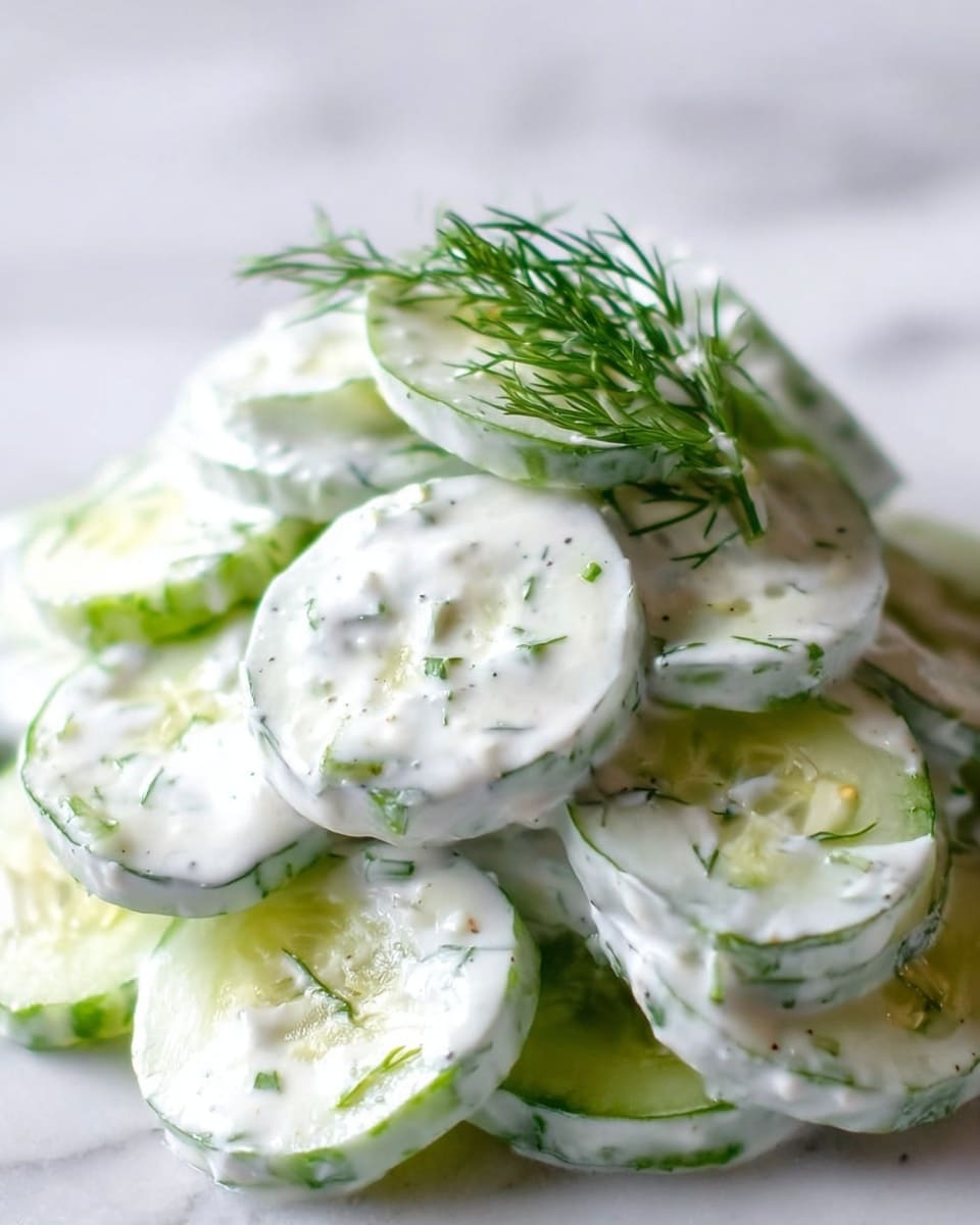 Cucumber Salad with Dill and Sour Cream Recipe