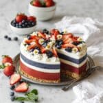 No-Bake Red White, and Blue Cheesecake Recipe