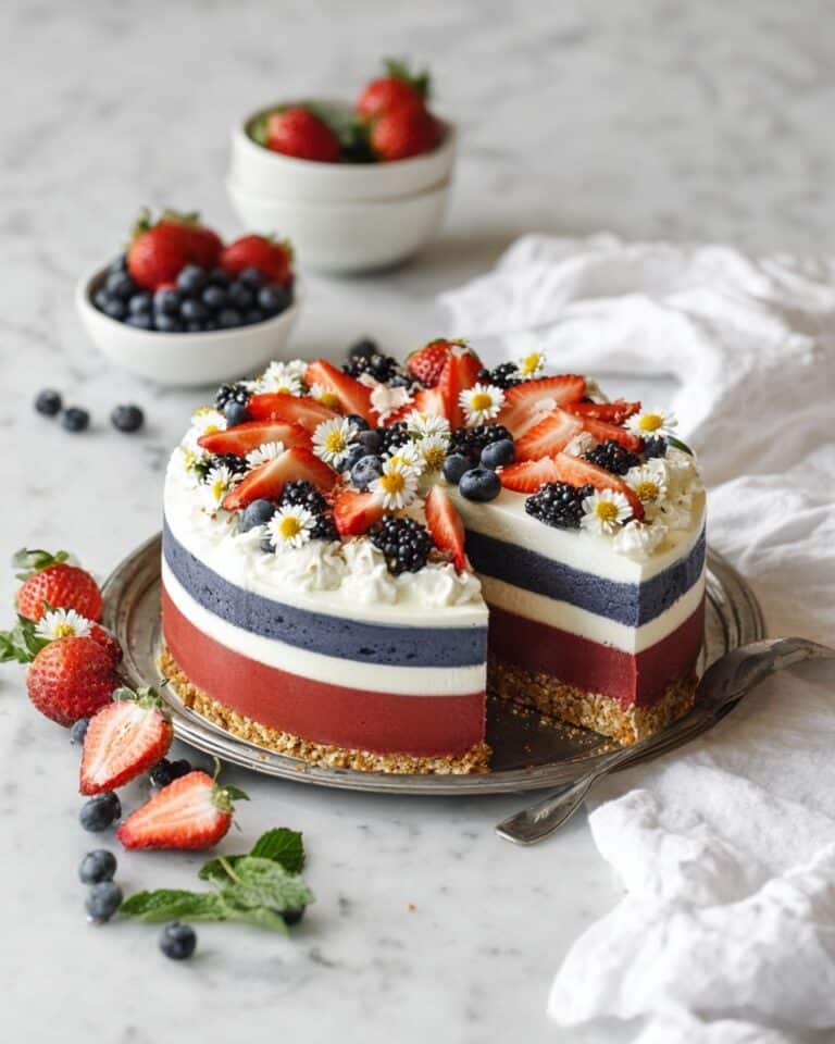 No-Bake Red White, and Blue Cheesecake Recipe