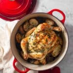 Garlic Herb Butter Roasted Chicken in a Dutch Oven Recipe