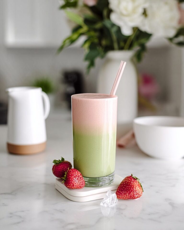 Strawberry Matcha Latte with Sweet Cream Recipe