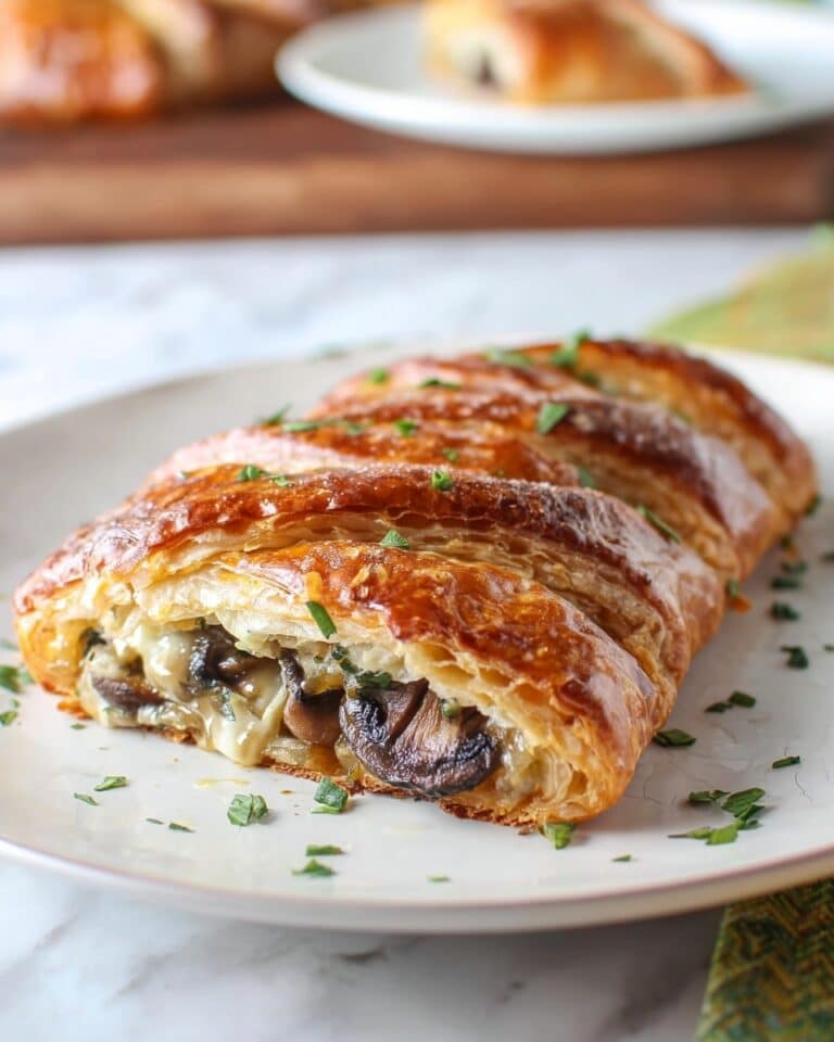 Cheesy Mushroom Spinach Puff Pastry Recipe