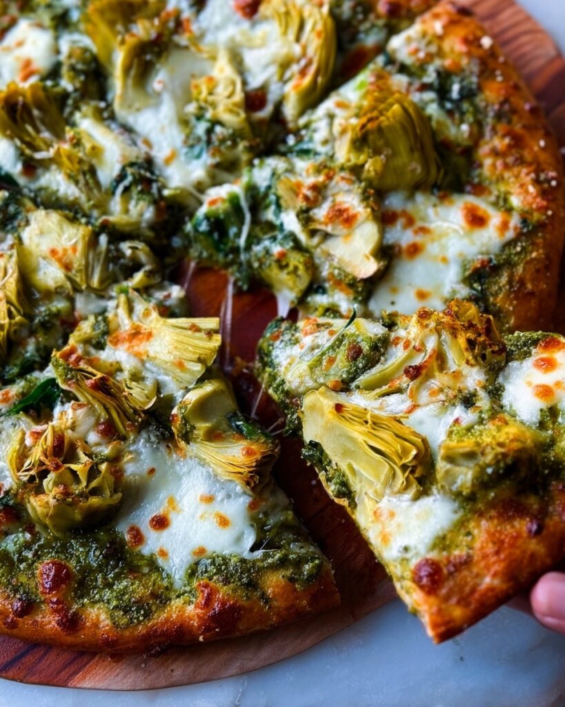 Spinach and Artichoke Pan Pizza Recipe