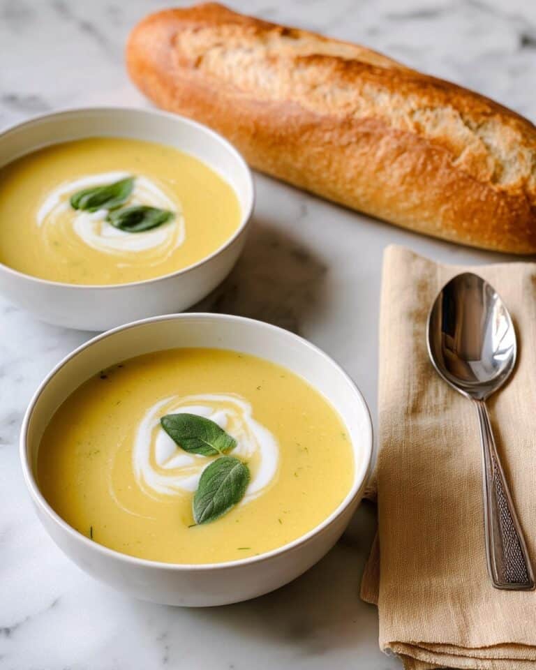 Creamy Butternut Squash Soup with Crispy Sage Recipe