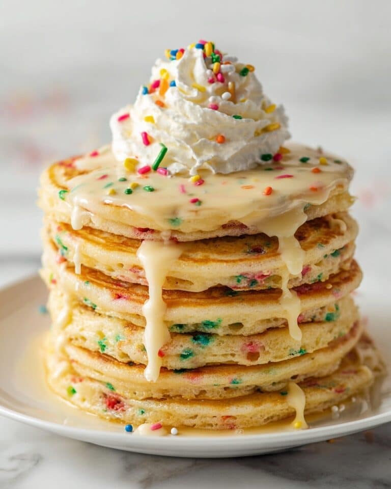 Funfetti Pancakes with Vanilla Butter Glaze Recipe