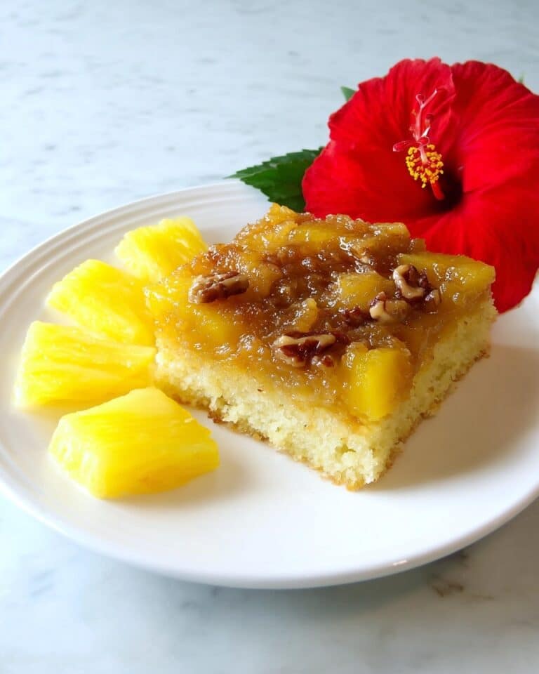 Pineapple Upside Down Cake with Macadamia Nuts and Coconut Recipe