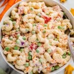 Creamy Macaroni Salad with Vegetables and Dill Pickles Recipe