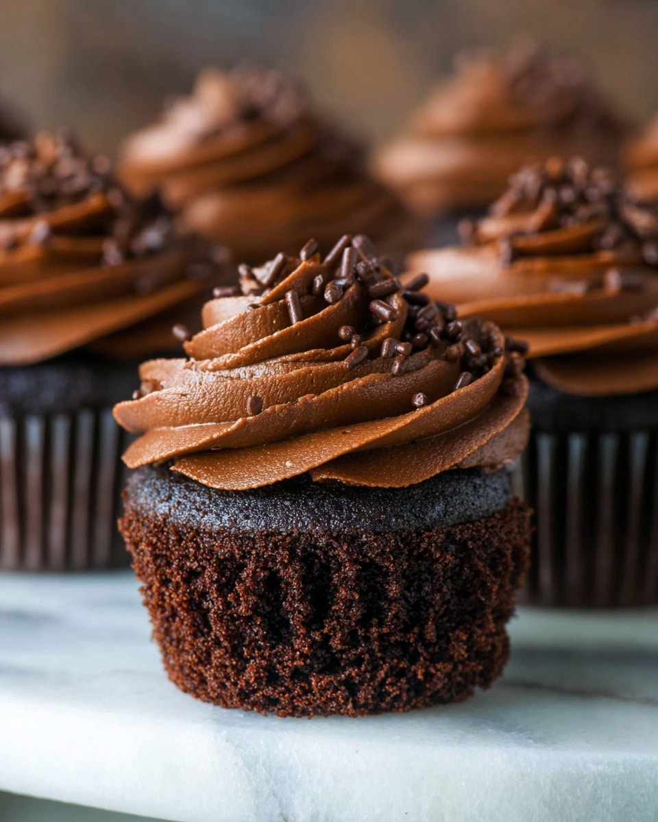 Moist Chocolate Cupcakes with Rich Chocolate Buttercream Frosting Recipe