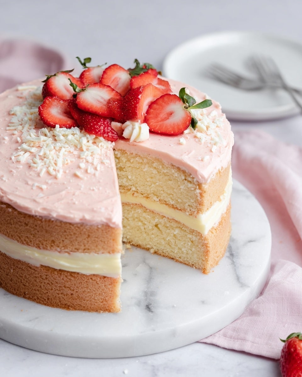 Strawberry Cheesecake Cake Recipe