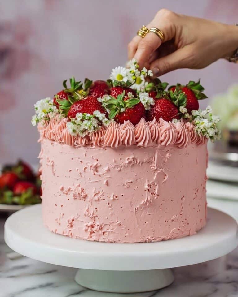 Vanilla & Strawberry Layer Cake Recipe