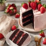Strawberry Chocolate Cake with Cream Cheese Frosting and Strawberry Jam Recipe