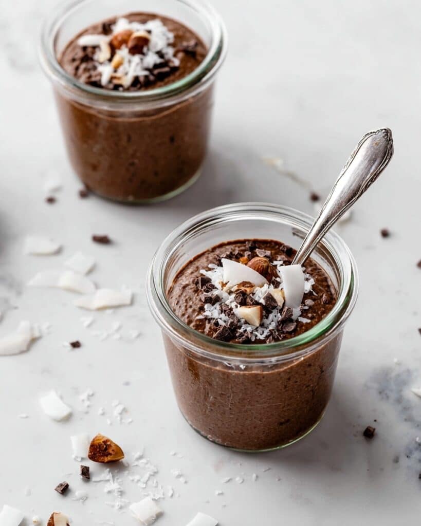 Chocolate Chia Pudding with Cacao Nibs, Chocolate Chips, and Toasted Nuts Recipe