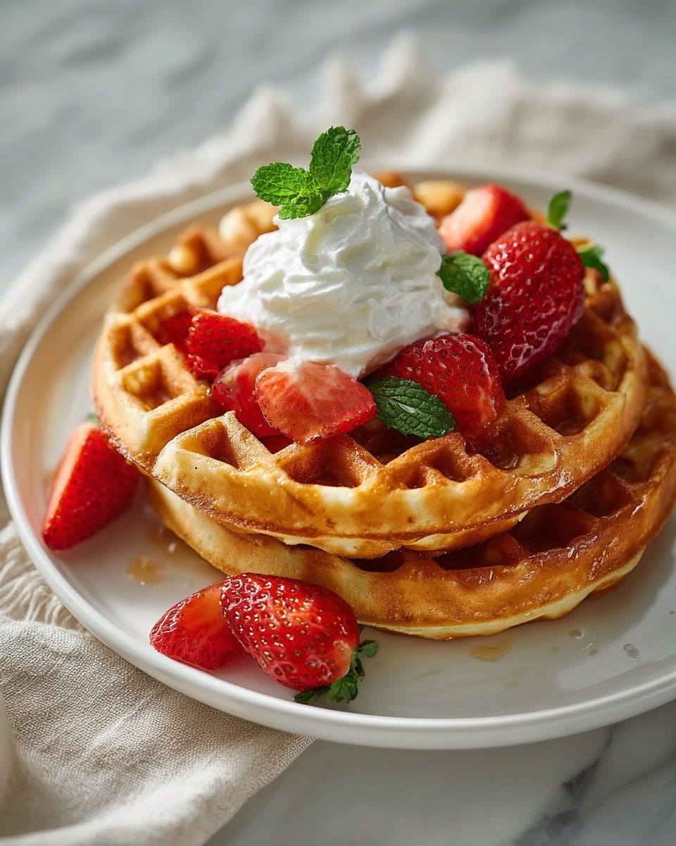 Easy Vegan Oatmeal Waffles with Banana and Maple Syrup Recipe